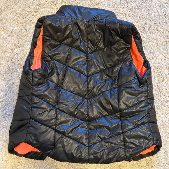 Aeropostale Black Puffer Vest, Hot Pink Lining Zip Size M - Picture 5 of 8